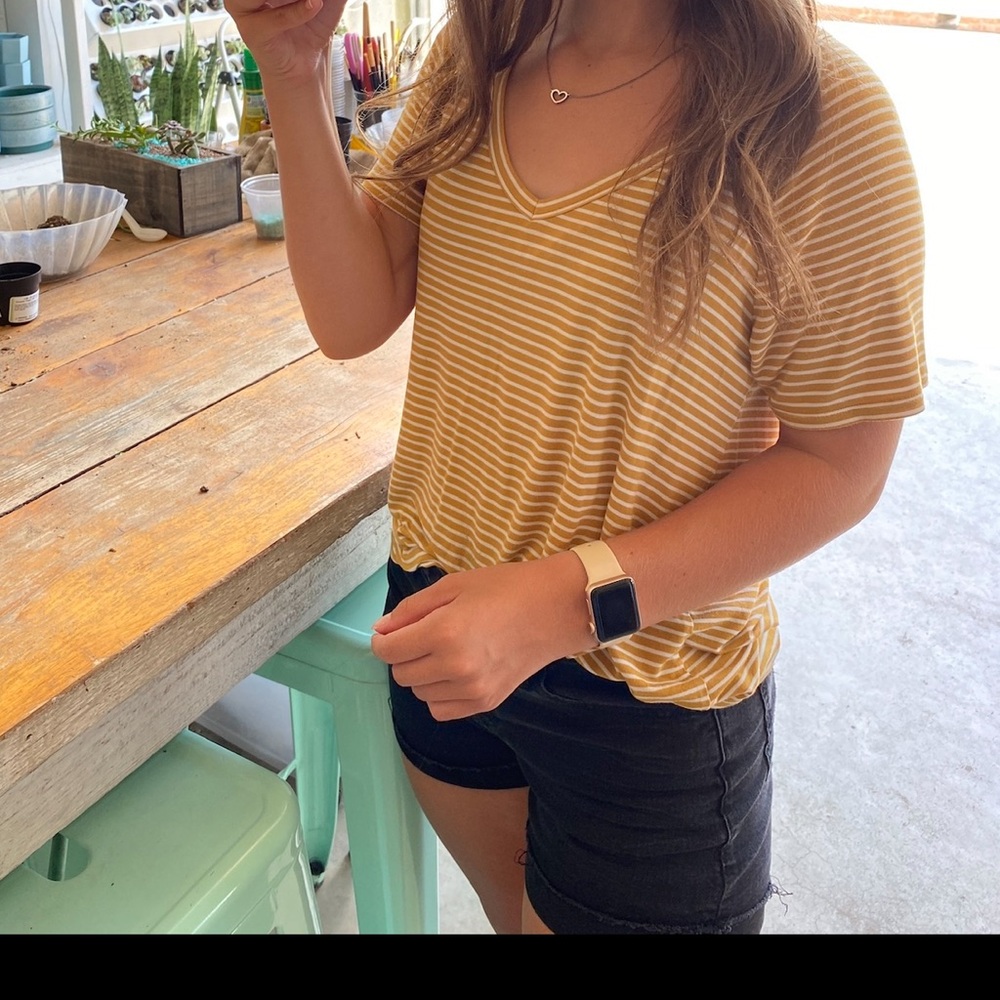 American eagle soft and sexy tee Yellow V-Neck T-Shirt